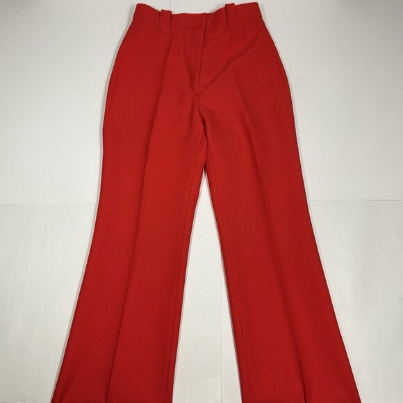 Vtg 70s Panhandle Slim Women 2pc Pants Suit Vibrant Red Western Sz 24/ M ? Flaw - Picture 11 of 16